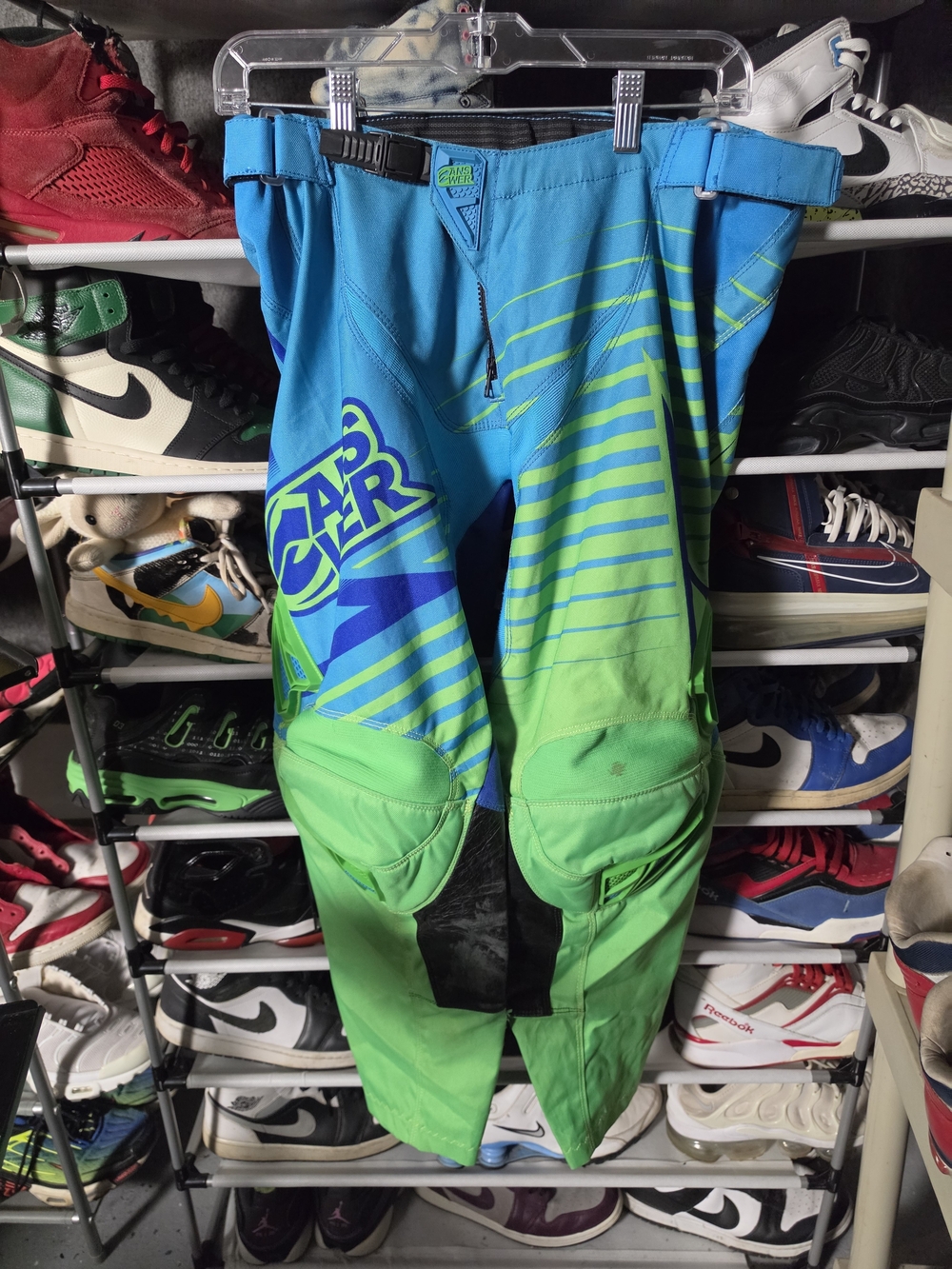 🔥 Answer Men’s Size 34 Casual Two-Tone Blue & Green Riding Pants MX Motocross